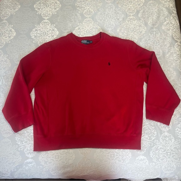 Polo Ralph Lauren Crewneck Red With Black Embroidered Polo Horse Size XXL - Picture 1 of 6